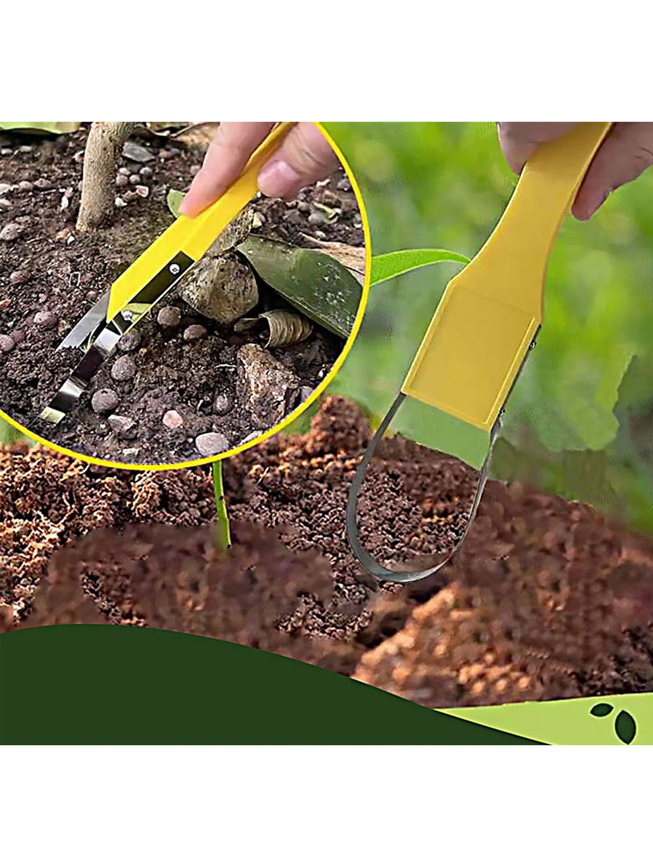 Weed Puller - 내구성이 뛰어난 플라스틱 수동 제초기, V자형