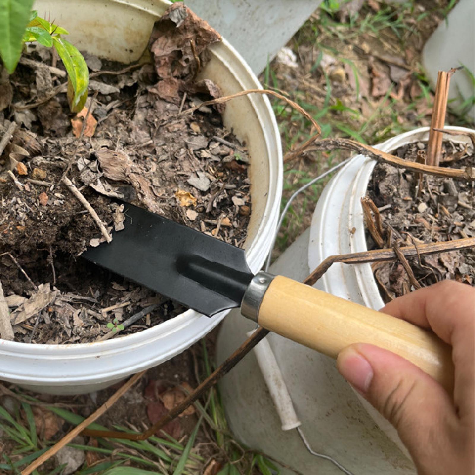 Garden Hand Trowel - 작은 정원용 삽, 목재 손잡이 다기능
