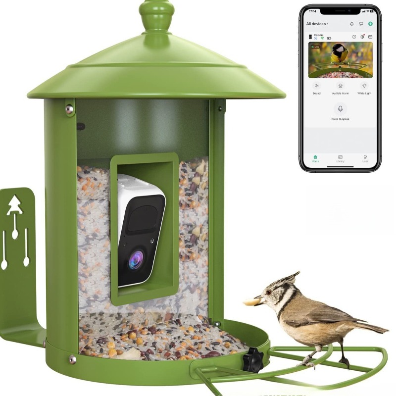 Gardening Tools With Definition - 카메라가 장착된 AI 지능형 조류 먹이통,