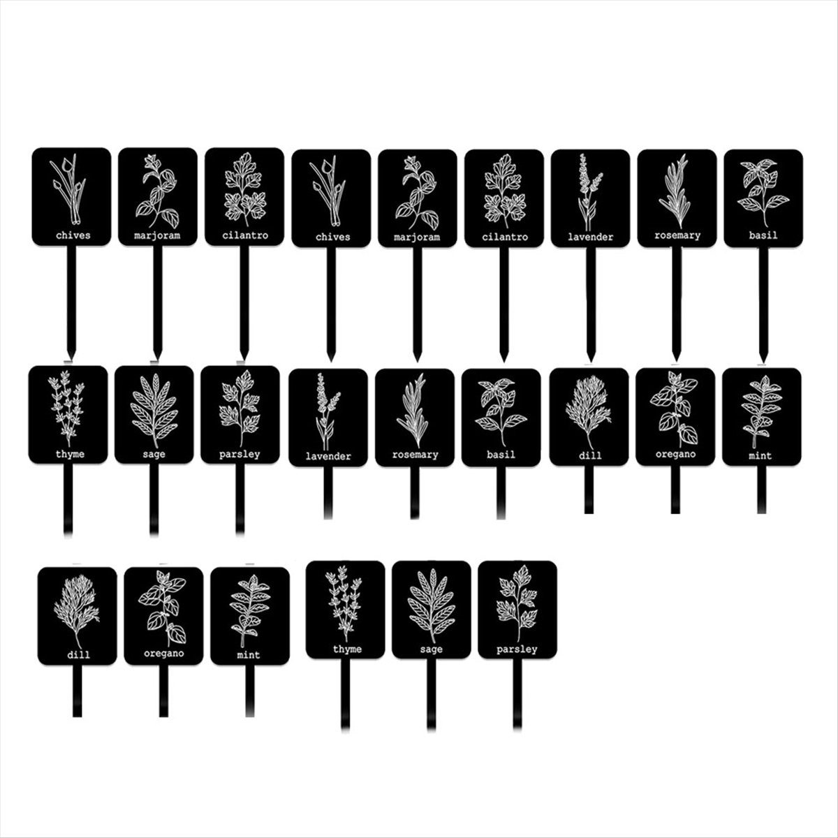 AA14 24개 아크릴 식물 라벨 표지판 12가지 스타 - Gardening Tools Names 리뷰 및 가격